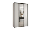 Luxameub 3-Door Sliding Wardrobe 235.2/150/60 cm, White/White/Black GVML74253