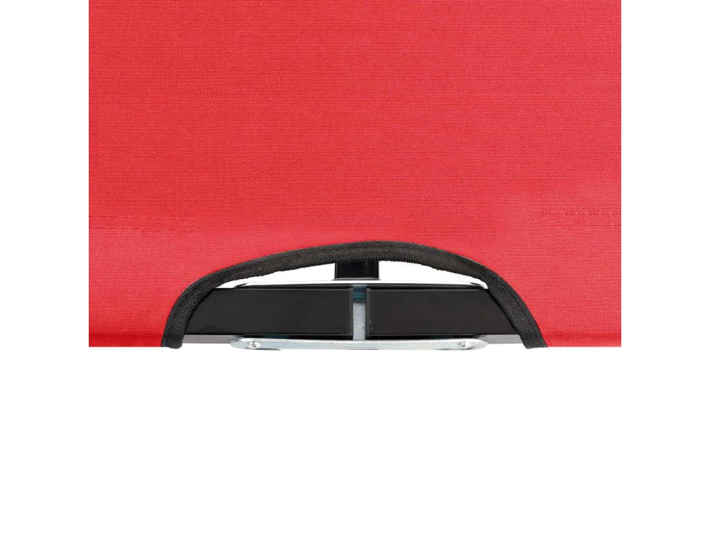 Folding 2-seater chaise longue, red, steel, MQSA42768