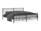 Metal bed frame with headboard/footboard, black, 200x200 cm HSTG48558