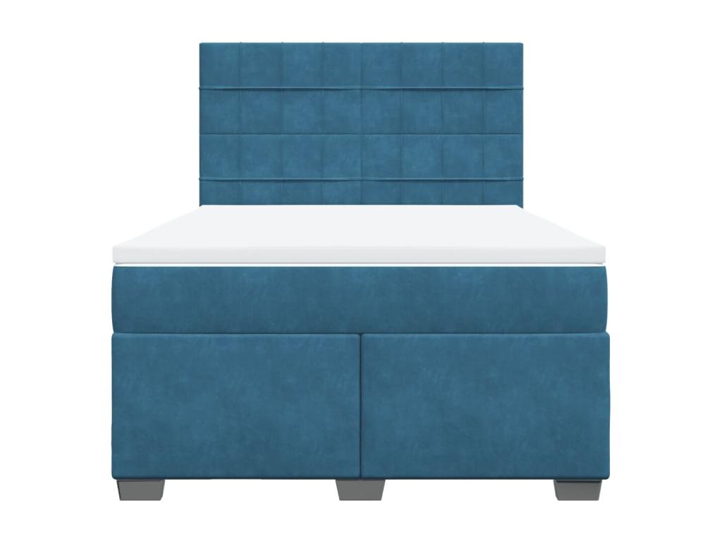 Luxameub bed base and blue 160x200 cm velvet mattress KJLL72807