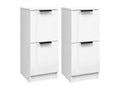 2-piece buffet set, glossy white, 30x30x70 cm, engineered wood, SPUK04346