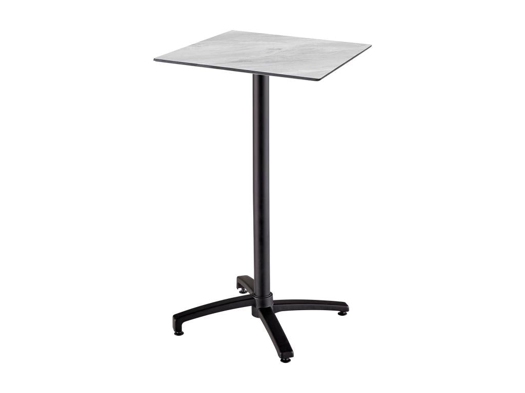 High table and 2 grey marble laminate high chairs set DSKN40647