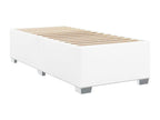 White faux leather bed frame without mattress 90x190 cm PGAB20937