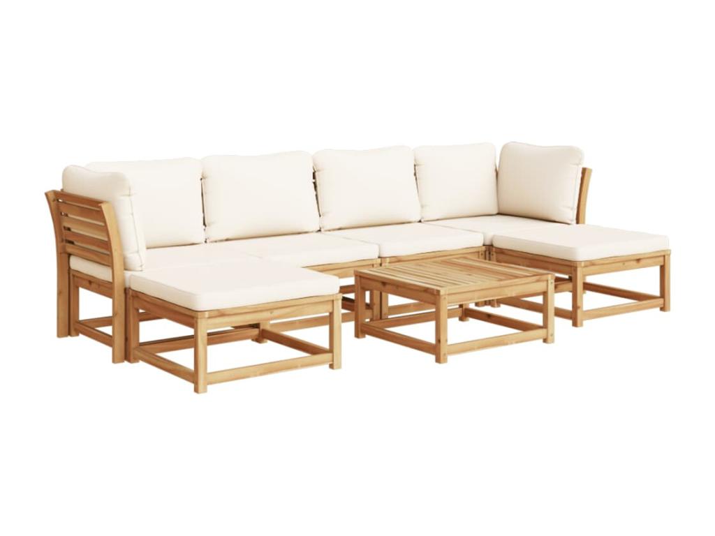 Garden furniture set with cushions, 7 pieces, solid Mobenze, ZEIJ00411