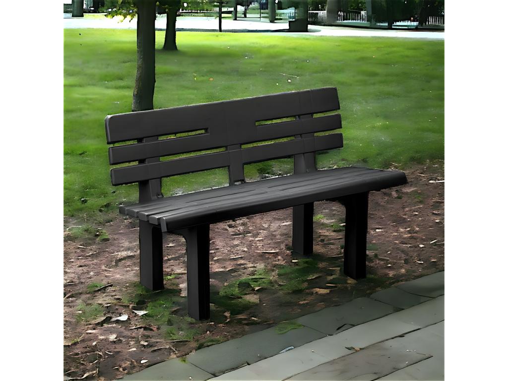 Luxameub Outdoor Bench, One-Piece Garden Bench, Made in Italy, 110x52x71 cm, Anthracite, HKLJ35012