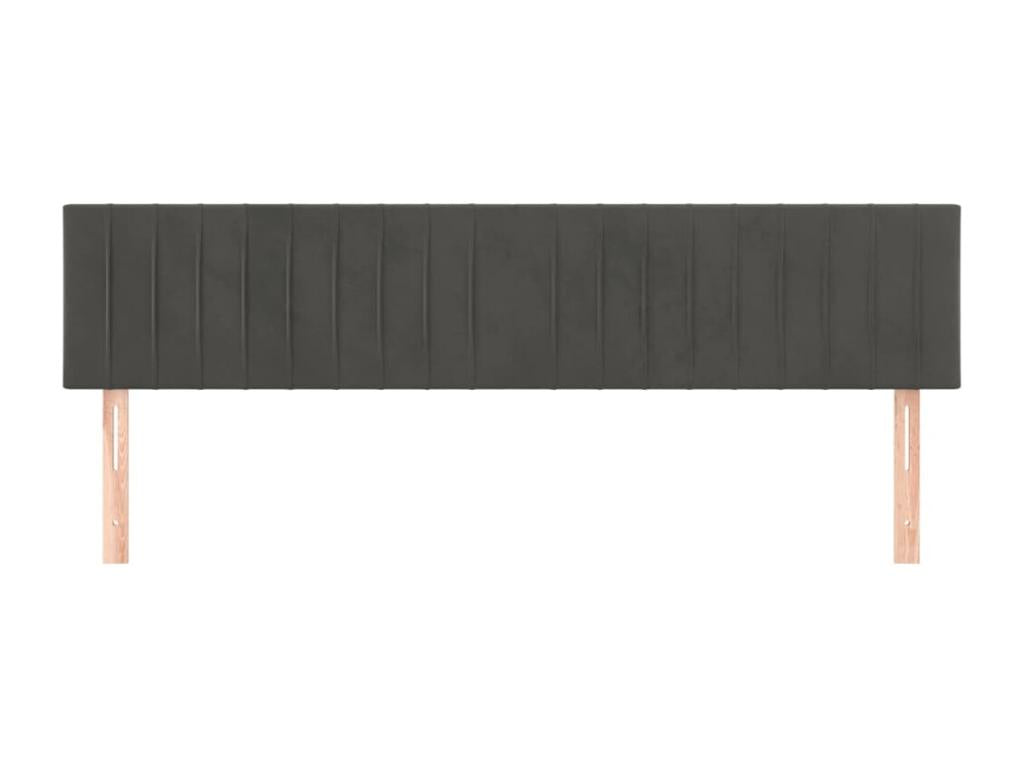 2-piece headboard set, dark grey, 90x5x78/88 cm, velvet, XCPT12396