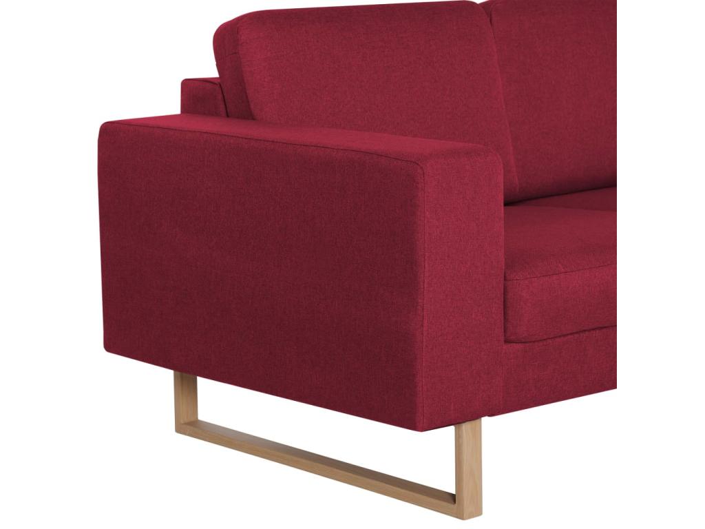 2-seater sofa in burgundy red fabric WHEE42550