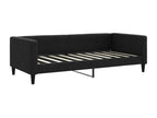 Daybed with pull-out bed and drawers, black, 90x190 cm, fabric, QLWD82419
