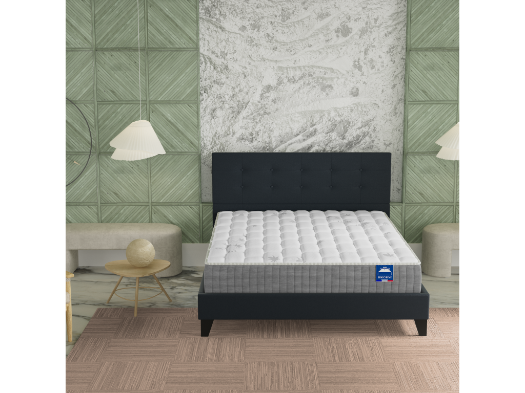 Mattress and headboard set, 160x200 cm, 25cm thick, memory foam, MVVT03308