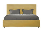 Upholstered bed without slatted base 160x200 ochre microfiber Mobenze TDTP50818