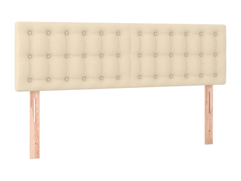 Upholstered bed base with mattress, Cream, 140x190 cm, Fabric RNWM83827