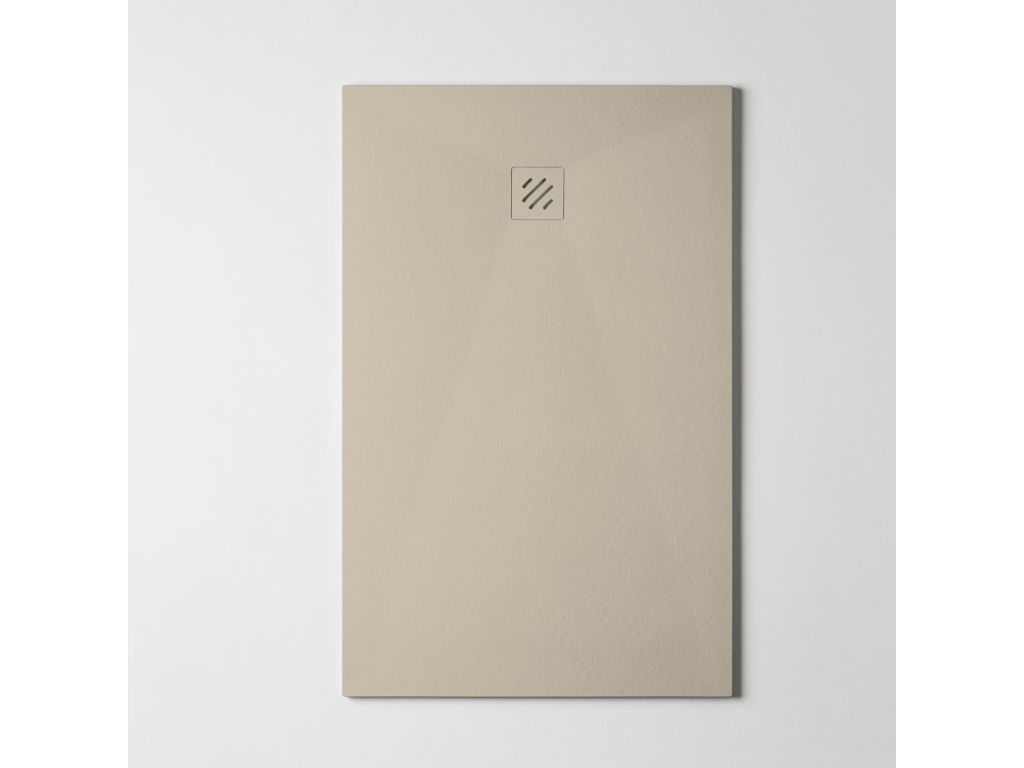 Extra-flat Mobenze shower tray - Mobenze texture in beige polyester - L170 x W80 x H2.6 cm - Mobenze AQMK74228