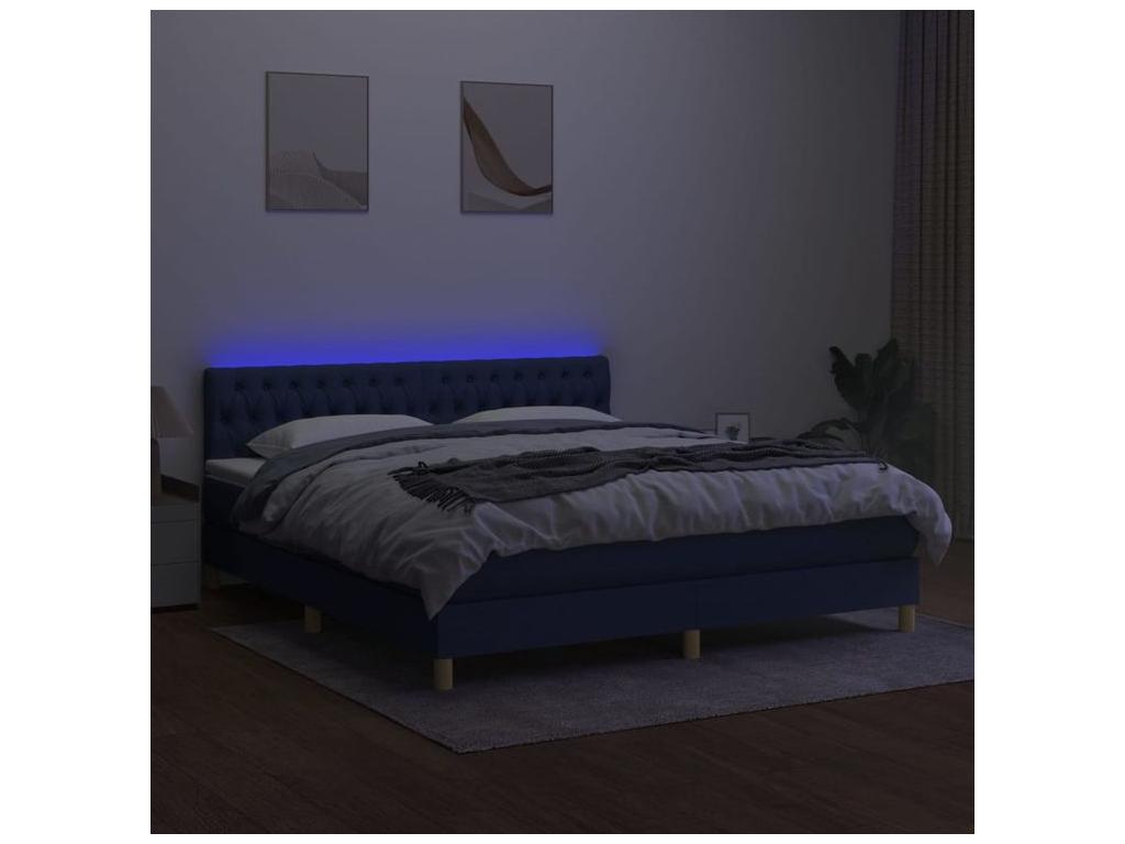 Mobenze bed base with blue LED mattress 180x200 Fabric UIVL48896