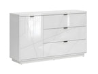 Mobenze White NXCP62637 3-Drawer 1-Door Buffet