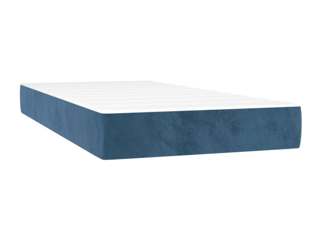 Upholstered bed base with mattress, dark blue, 100x200 cm, LFCI19494
