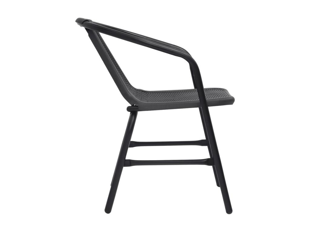 Garden chairs, set of 6, rattan, plastic and steel, 110 kg, IGAW50553