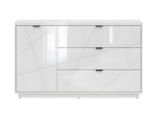 Mobenze White NXCP62637 3-Drawer 1-Door Buffet