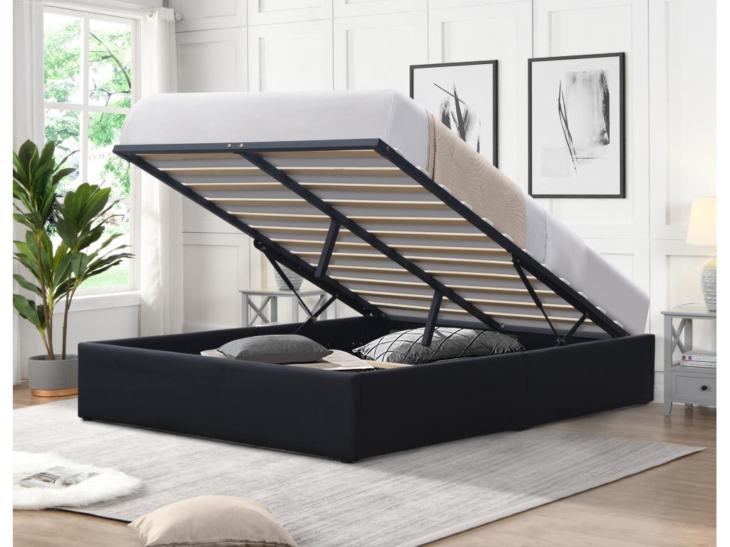 Mobenze black storage bed 180x200 cm with legs and 14 Mobenze easy to assemble and maintain AOQV05424