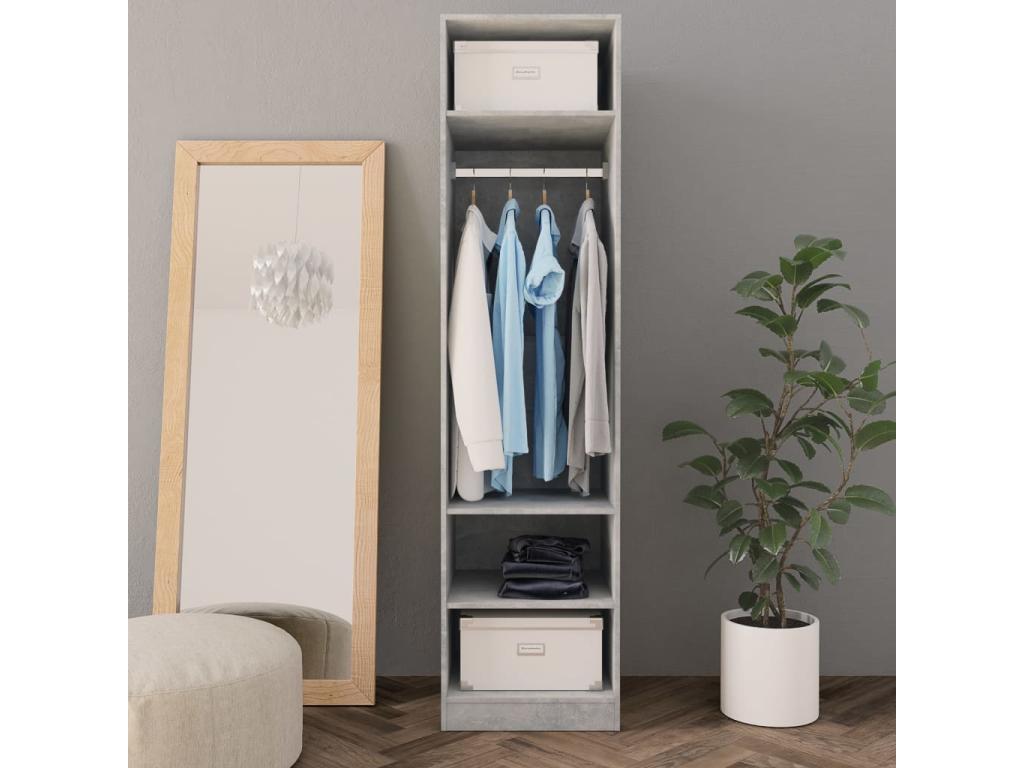 Concrete Grey Wardrobe 50x50x200 cm Engineering Mobenze NRJO99937