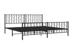 Metal bed frame with headboard/footboard, black, 200x200 cm HSTG48558