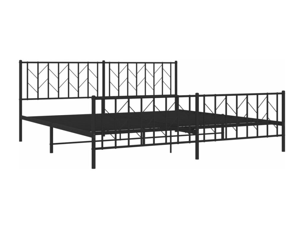 Metal bed frame with headboard/footboard, black, 200x200 cm HSTG48558