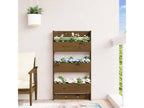 3-tier wall planter, 60x18.5x110 cm, honey brown, solid pine, KZTZ72951