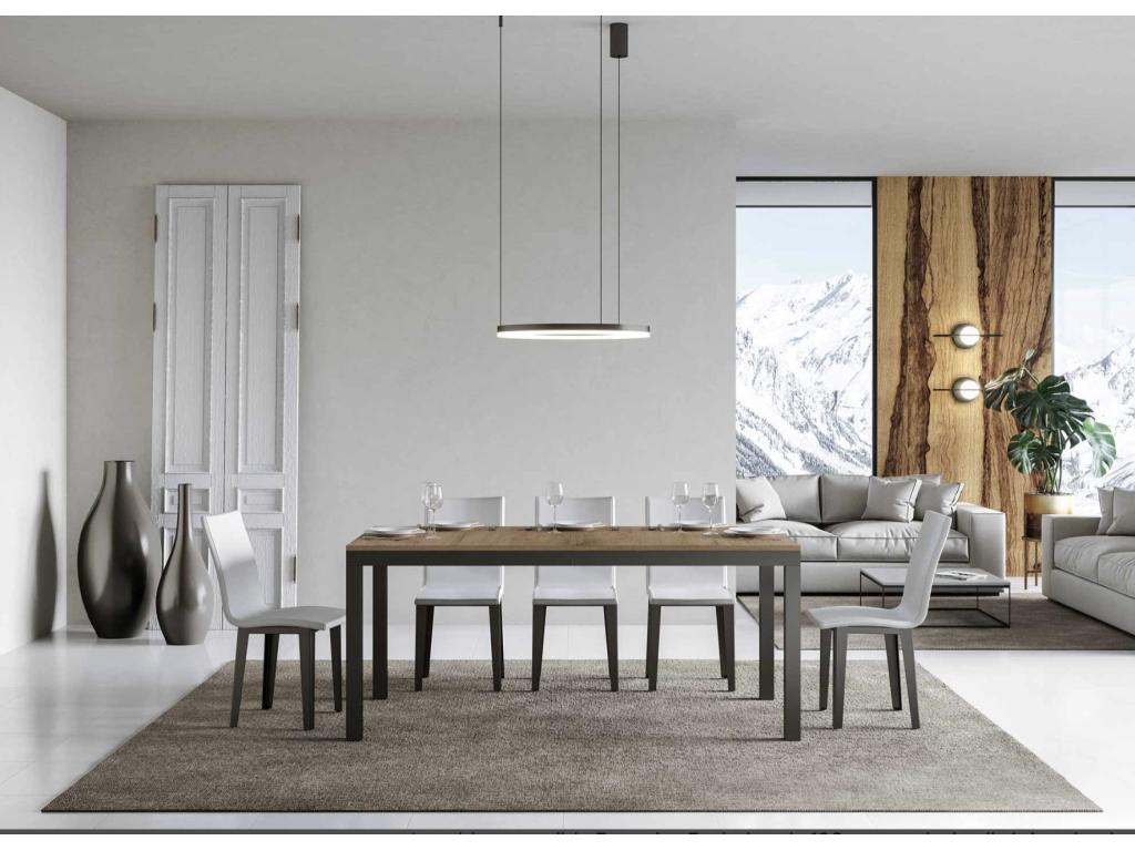 Mobenze Extendable Dining Table - Brown - Mobenze Legs and Support - Extendable Width 120 to 380cm RCJT25026