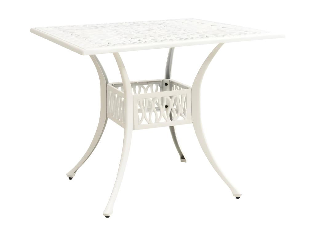 Mobenze - White Garden Table 90x90x73 cm Cast Aluminum XPOK91449