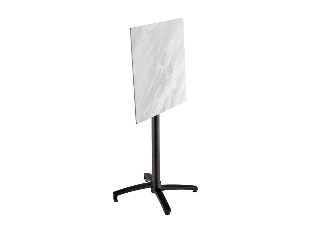 High table and 2 grey marble laminate high chairs set DSKN40647