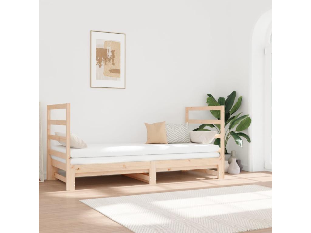 Sliding bed without mattress 2x 90x190 cm GYKO79220