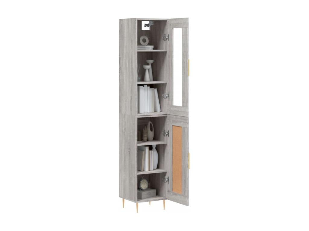 Mobenze Grey Highboard 34.5x34x180 cm Mobenze Engineering MDFH50345