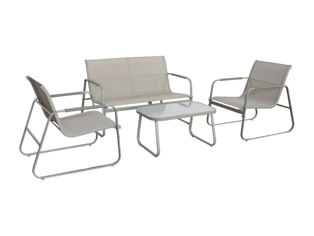 Luxameub khaki aluminum garden furniture set - 4 seats - one sofa - one table - two armchairs Luxameub GMIR78733