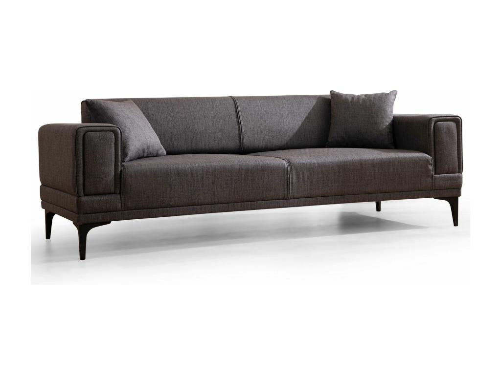 Mobenze 3-seater convertible sofa, dark grey canvas fabric YATX22208
