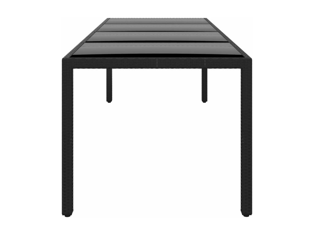 Garden table 250x100x75 cm Tempered glass and woven resin PFVE63380