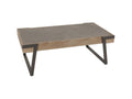 Luxameub-L89 coffee table, iron living room table, 43x120x64cm, chipboard, imitation marble, grey wood, grey-brown, NZQD13206