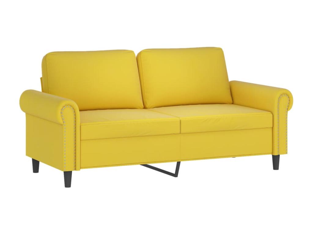 2-seater sofa with decorative yellow cushions, 140 cm, Mobenze SNQL64840