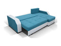 Reversible corner sofa bed, designer style, light grey mottled fabric and grey faux leather, Mobenze 250cm EAWW95270