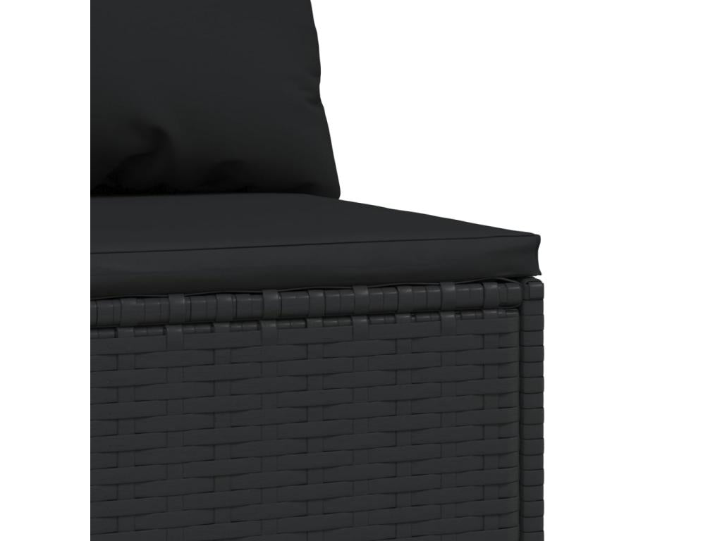 Garden center sofas and cushions, 2 pieces, black woven resin, UYVT96669