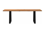 Light brown Mobenze rectangular solid oak dining table TEIG59078