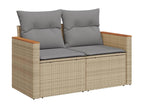 12-piece Mobenze beige woven resin garden furniture set and cushions BWVO50804