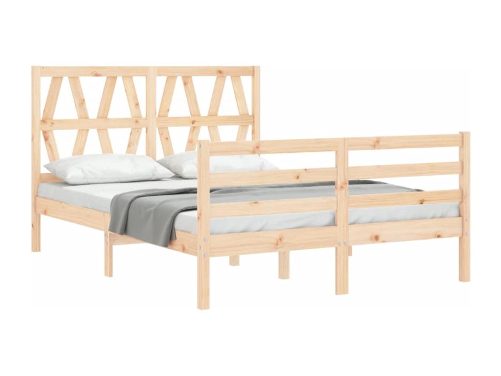Bed frame with headboard, small double bed, solid Mobenze KSDU46396