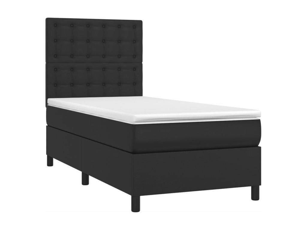 Mobenze bed base with mattress and LED, black, 90x200 cm, YPUD70551