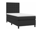 Mobenze bed base with mattress and LED, black, 90x200 cm, YPUD70551