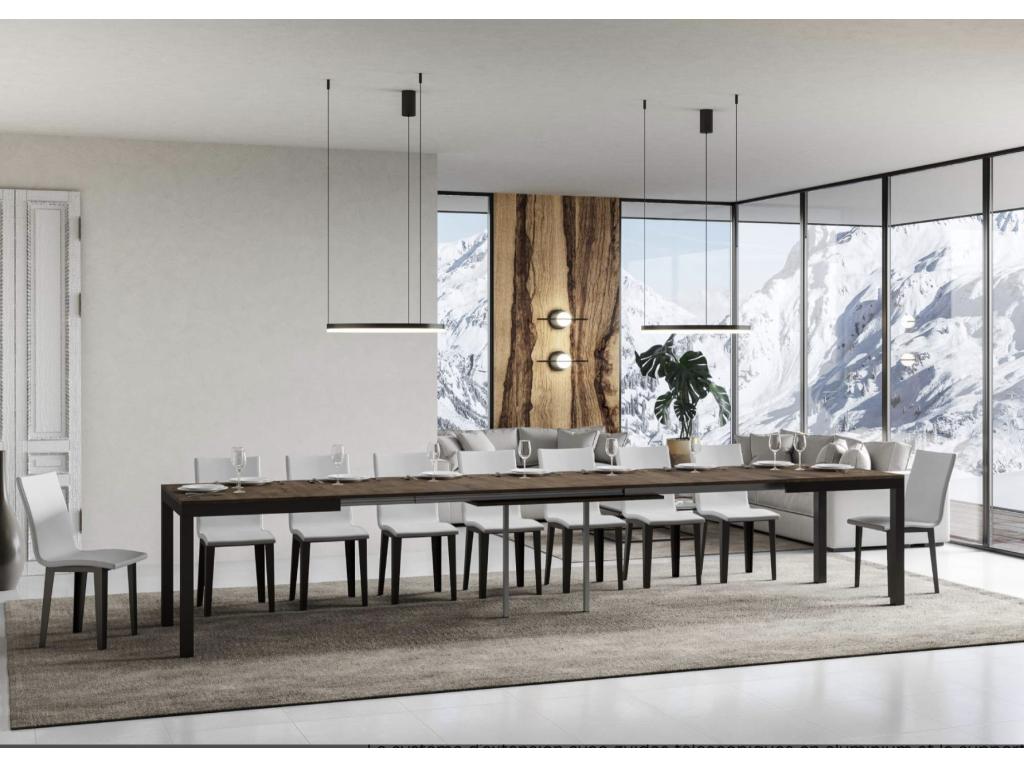 Mobenze Extendable Dining Table - Brown - Mobenze Legs and Support - Extendable Width 120 to 380cm RCJT25026