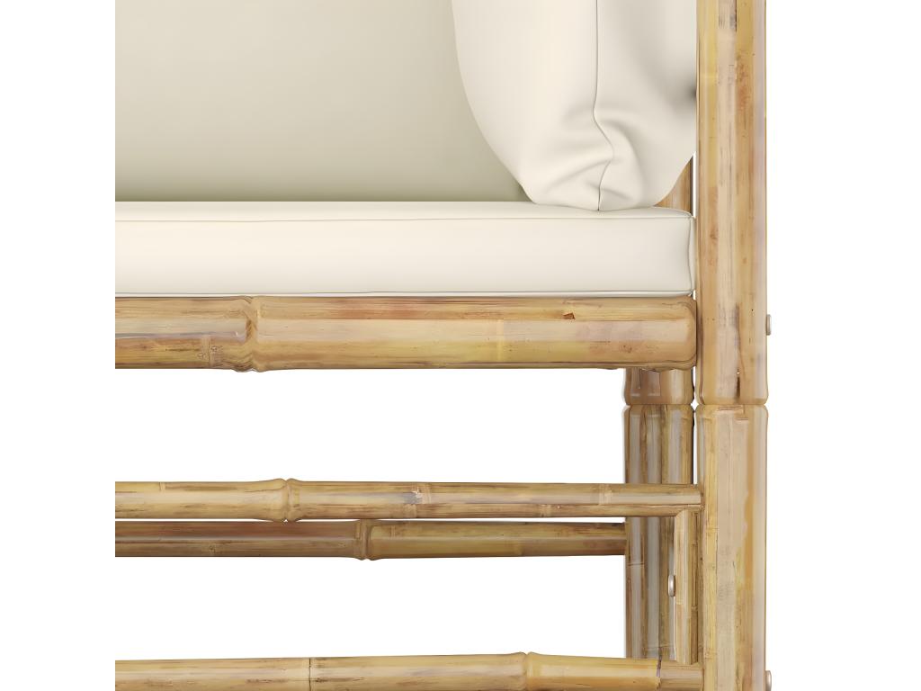 8-piece garden furniture set with cream-white cushions, Luxameub NLOK69357