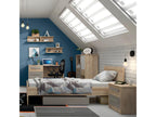 Luxameub Desk with 1 Drawer and 1 Door, Wood and Grey QWZW07502