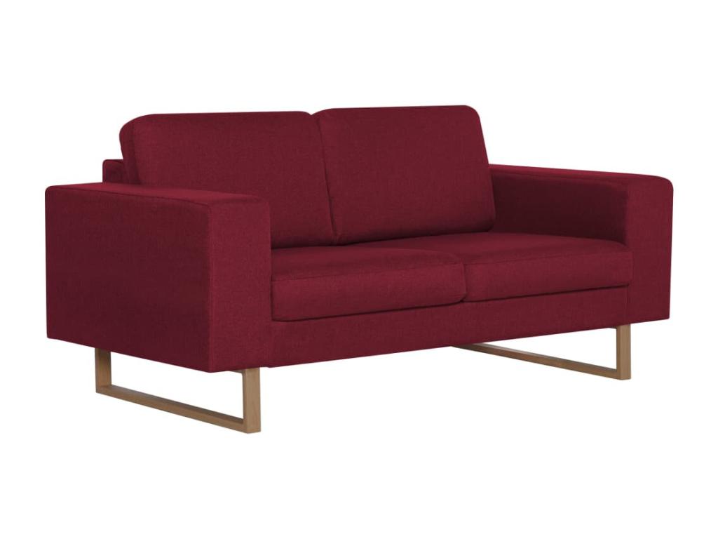 2-seater sofa in burgundy red fabric WHEE42550