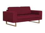 2-seater sofa in burgundy red fabric WHEE42550