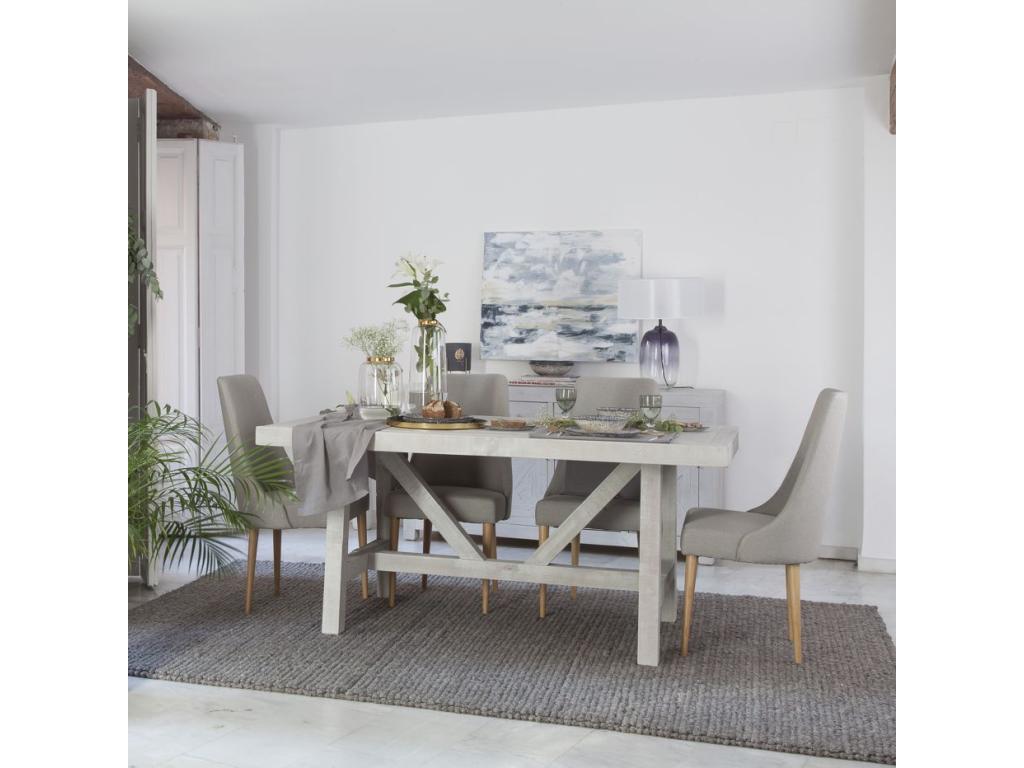 White solid mobenze dining table 175x78 FTRU90649
