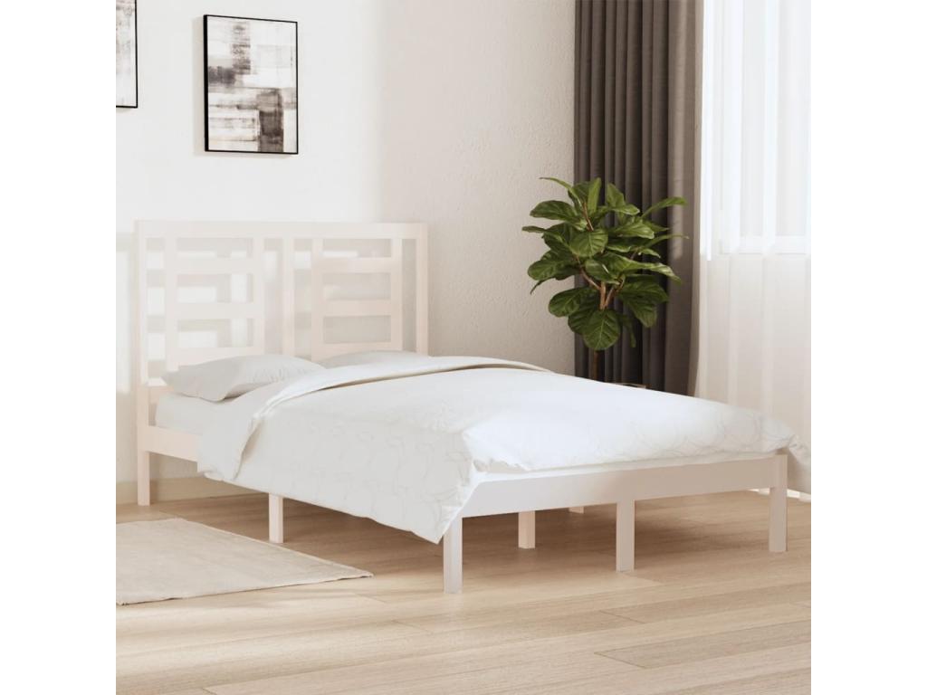 White Mobenze Solid Bed Frame 120x190 cm Small Double GQPL98520